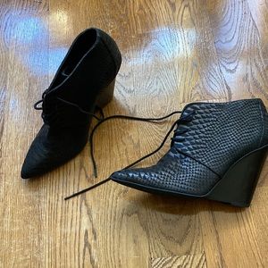 Kenneth Cole black python embossed booties